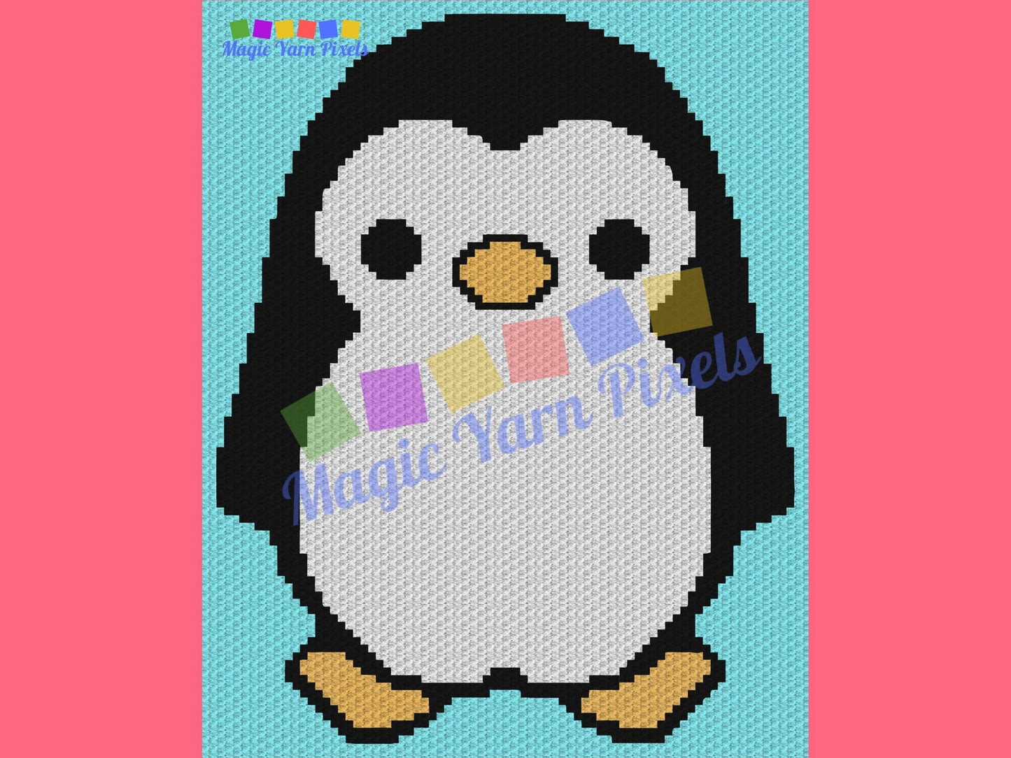 Happy Baby Penguin Graph and Pattern C2C & Tapestry Crochet -Penguin Love Graphgan Penguin Crochet C2C Blanket-Crochet Penguin C2C Gift Baby