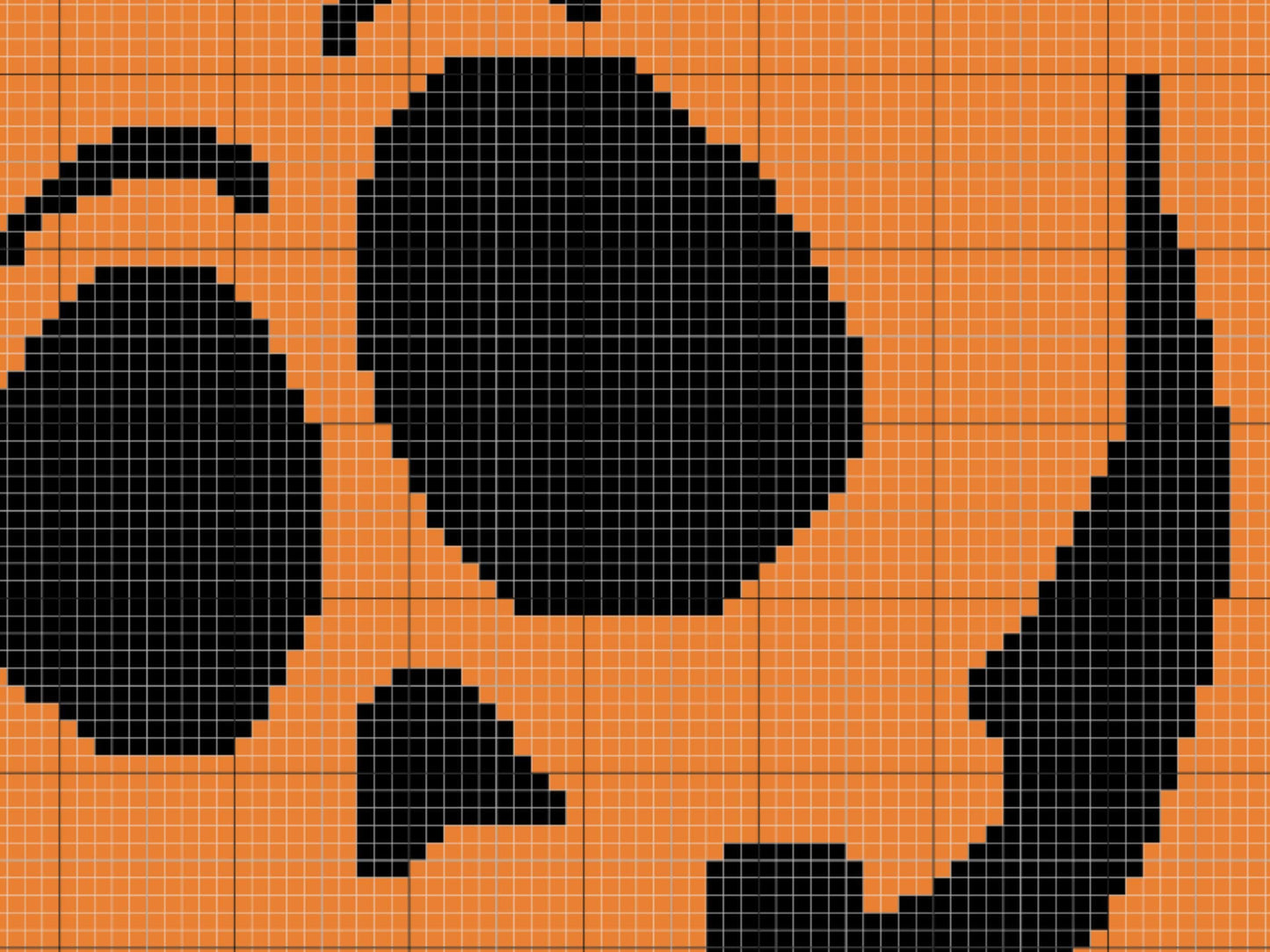 Halloween Pumpkin Face Graph and Pattern C2C & Tapestry Crochet - Jack O Lantern Face Graphgan - Pumpkin Crochet C2C - Halloween Blanket C2C