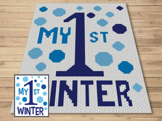 My First Winter Graph and Pattern C2C & Tapestry Crochet - Baby First Snow Graphgan Crochet C2C Winter Blanket - C2C Snow Blanket Gift Baby