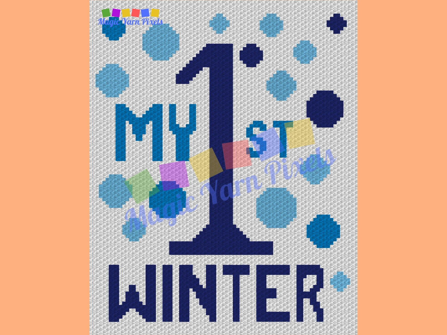 My First Winter Graph and Pattern C2C & Tapestry Crochet - Baby First Snow Graphgan Crochet C2C Winter Blanket - C2C Snow Blanket Gift Baby