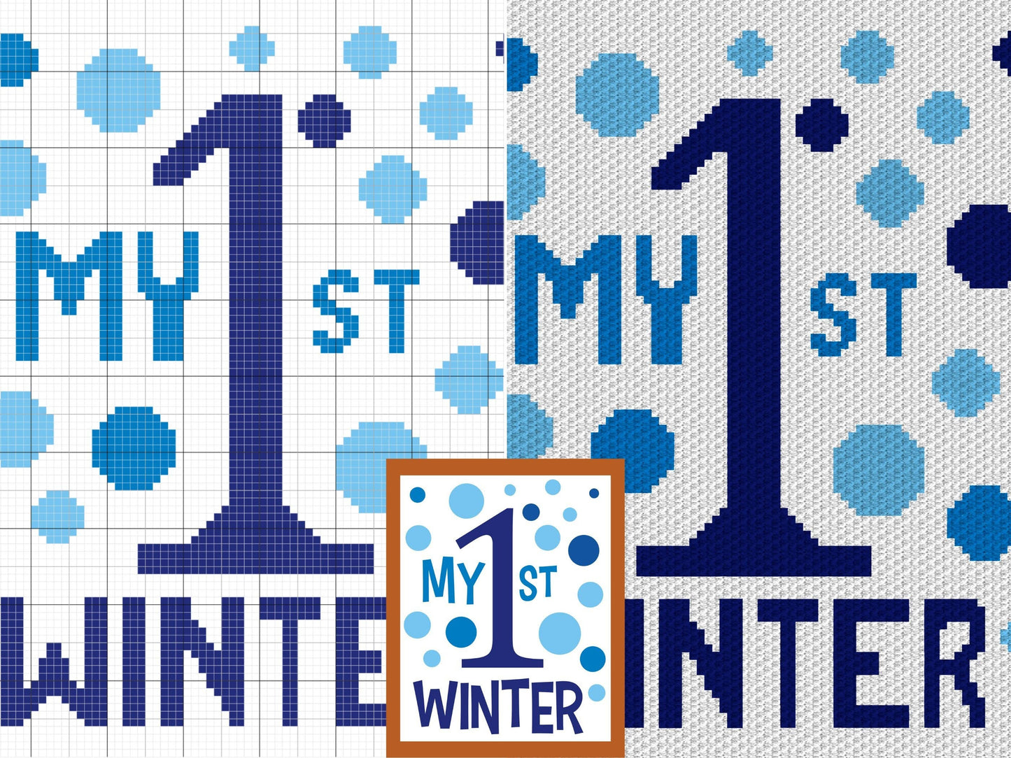 My First Winter Graph and Pattern C2C & Tapestry Crochet - Baby First Snow Graphgan Crochet C2C Winter Blanket - C2C Snow Blanket Gift Baby