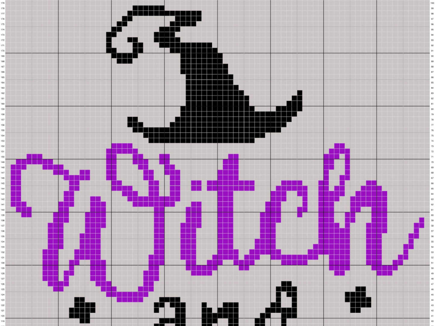 Witch And Famous Graph and Pattern C2C & Tapestry Crochet - Spooky Blanket Graphgan - Crochet Witch Blanket - C2C Crochet Halloween Blanket