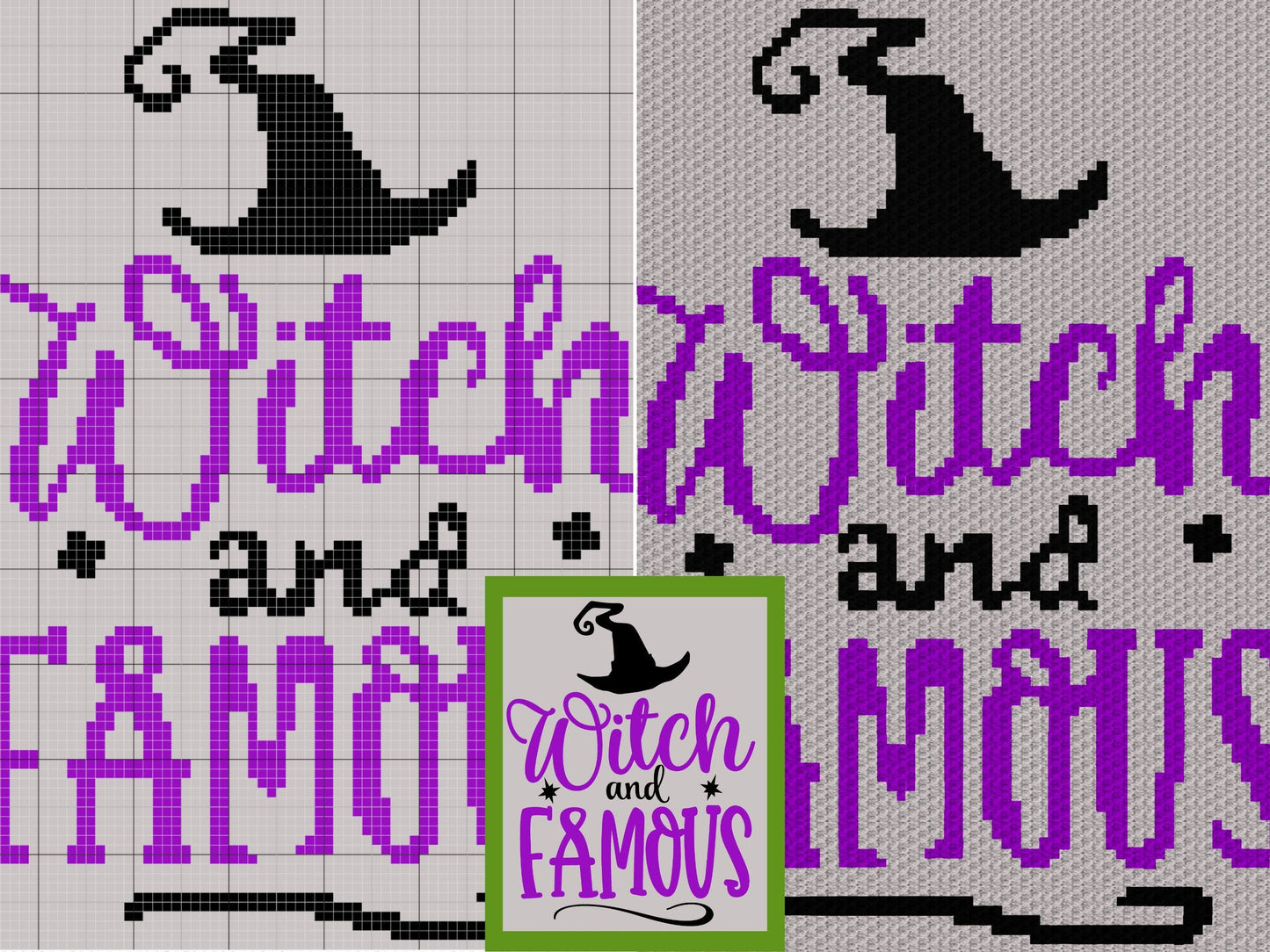 Witch And Famous Graph and Pattern C2C & Tapestry Crochet - Spooky Blanket Graphgan - Crochet Witch Blanket - C2C Crochet Halloween Blanket