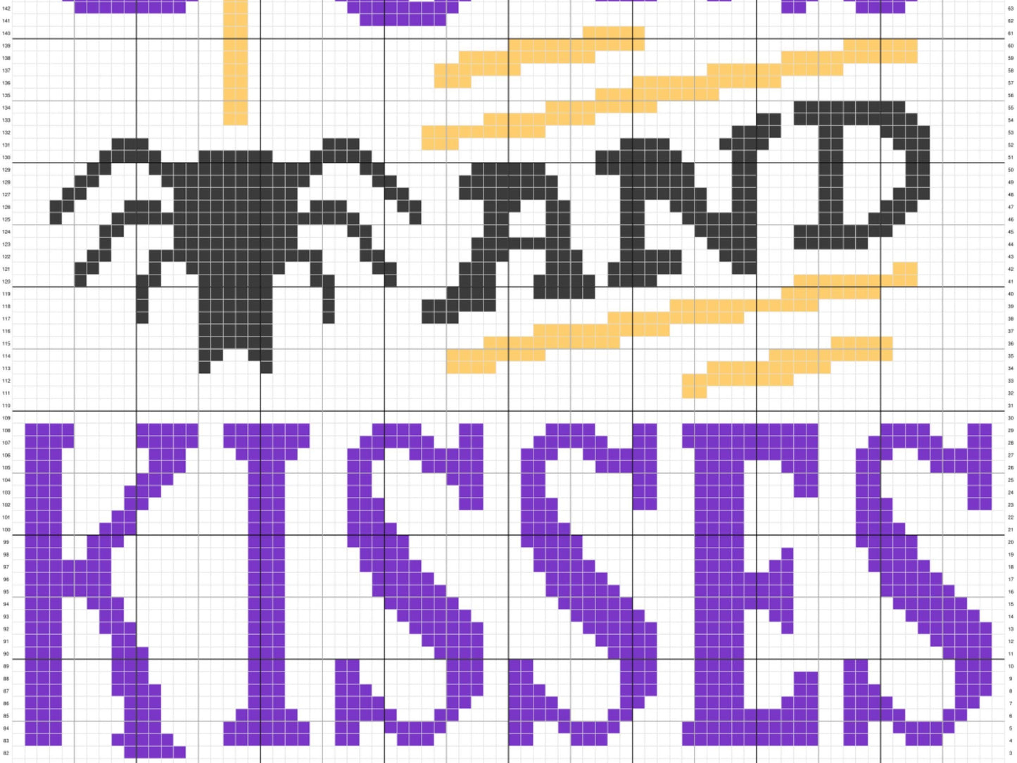 Halloween Bugs & Kisses Graph and Pattern C2C and Tapestry Crochet - Halloween C2C Graphgan - Crochet Halloween Blanket - C2C Spooky Blanket