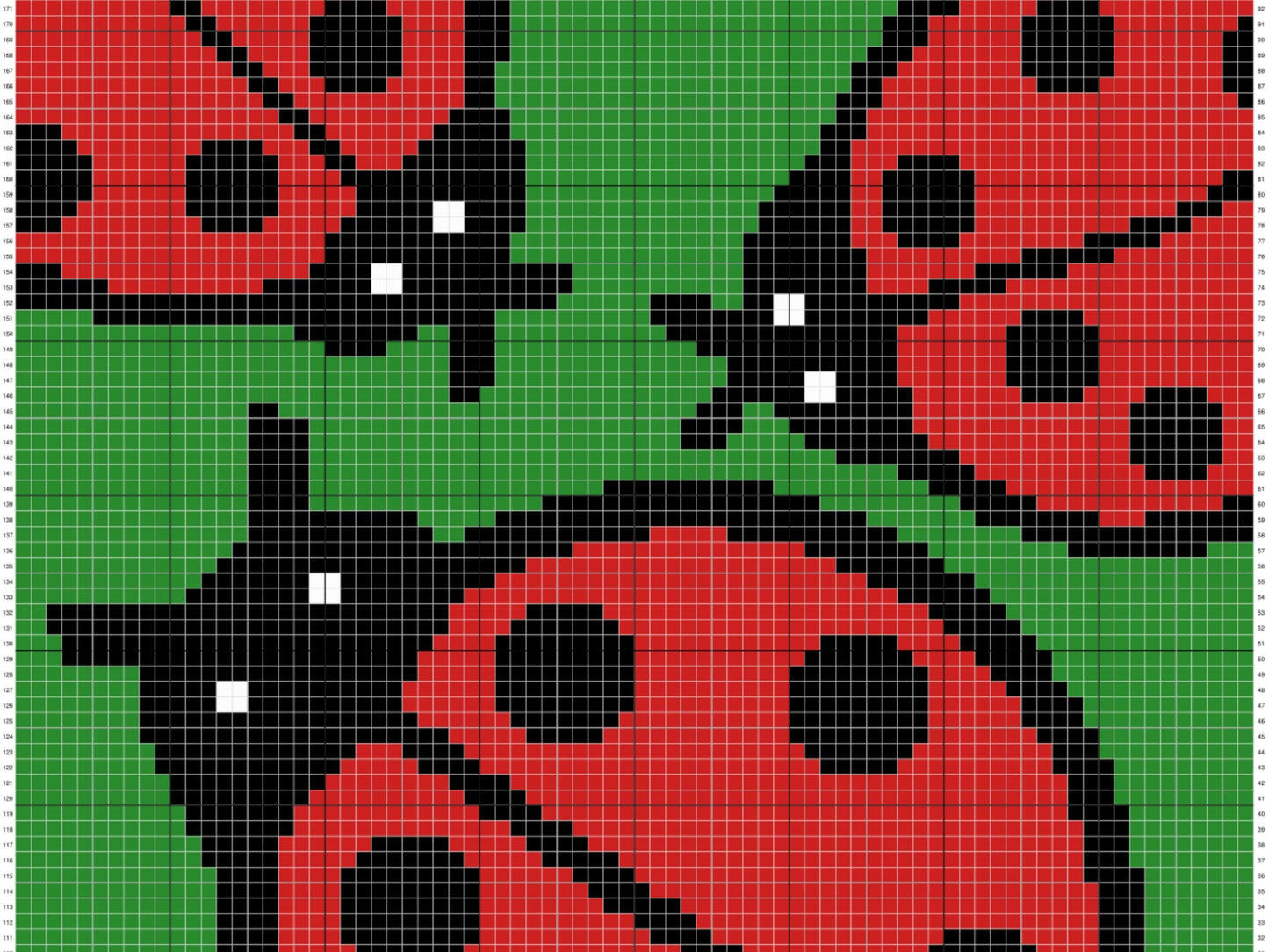 Ladybug Print Graph and Pattern C2C & Tapestry Crochet - Ladybugs Baby Shower Graphgan - Crochet Ladybug Blanket - Ladybug C2C Blanket Gifts