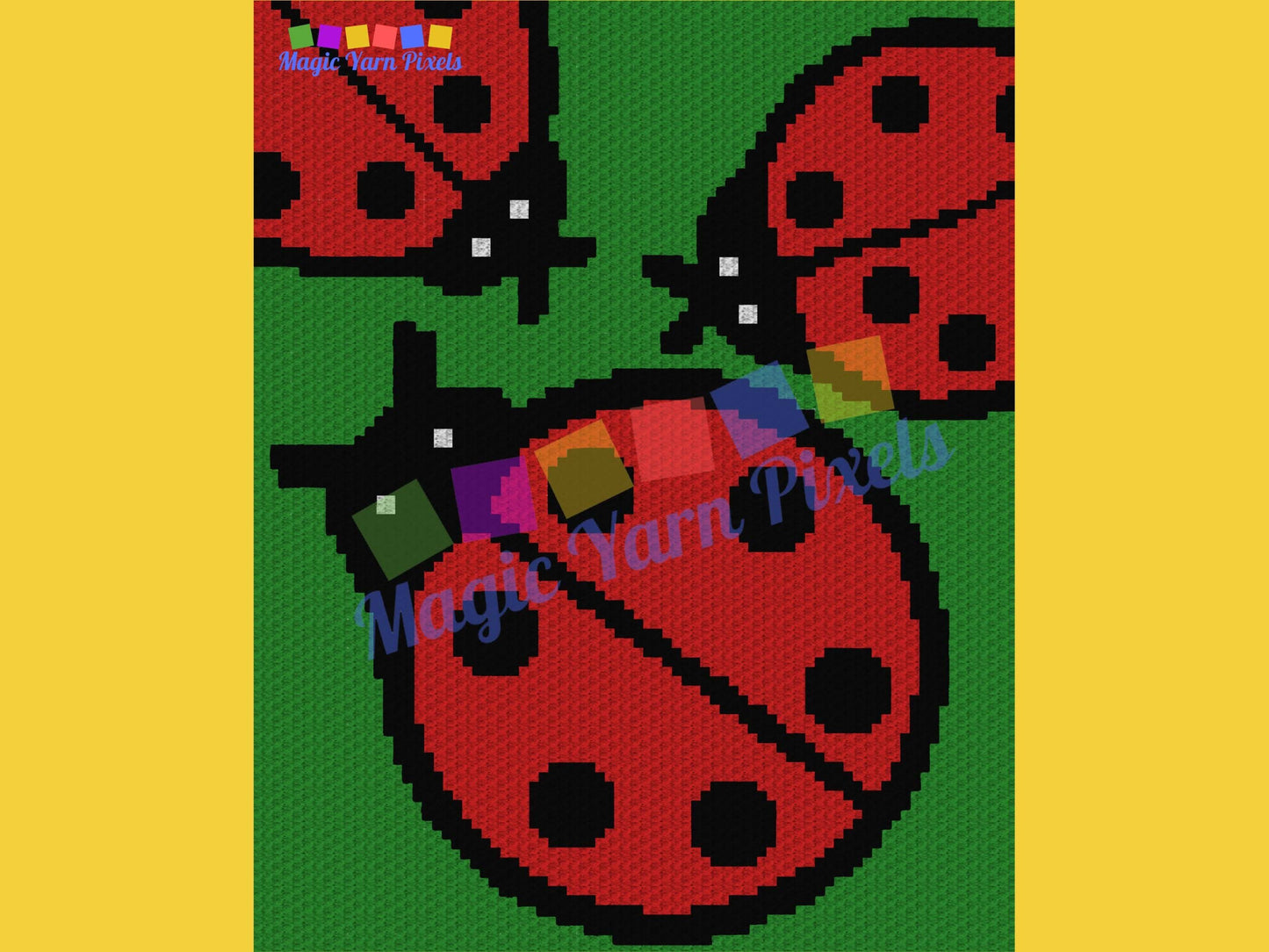 Ladybug Print Graph and Pattern C2C & Tapestry Crochet - Ladybugs Baby Shower Graphgan - Crochet Ladybug Blanket - Ladybug C2C Blanket Gifts