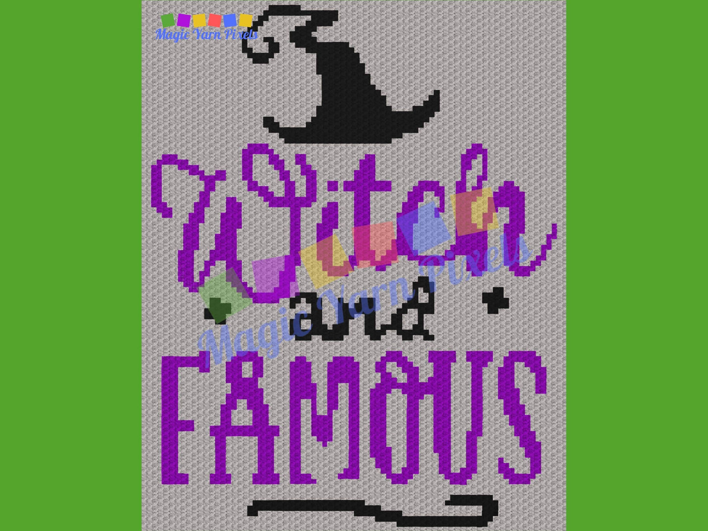 Witch And Famous Graph and Pattern C2C & Tapestry Crochet - Spooky Blanket Graphgan - Crochet Witch Blanket - C2C Crochet Halloween Blanket