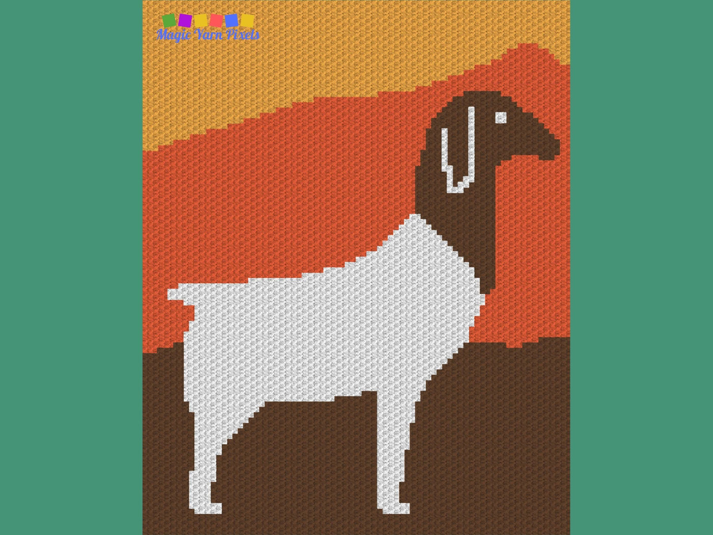Mountain Goat Graph and Pattern C2C & Tapestry Crochet - C2C Goat Graphgan Crochet Goat Blanket - Farm Animal Crochet C2C Blanket Gifts Baby