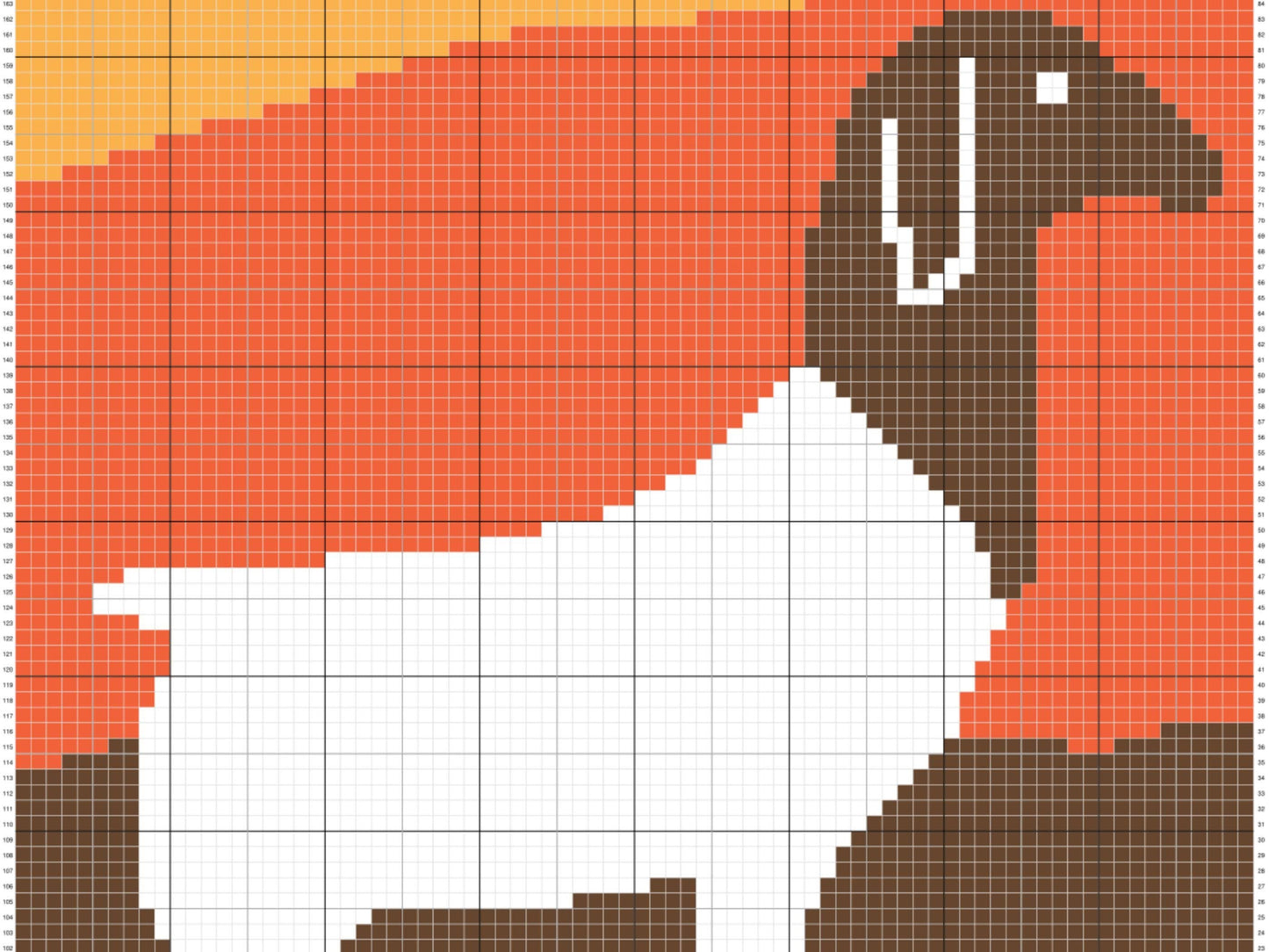 Mountain Goat Graph and Pattern C2C & Tapestry Crochet - C2C Goat Graphgan Crochet Goat Blanket - Farm Animal Crochet C2C Blanket Gifts Baby