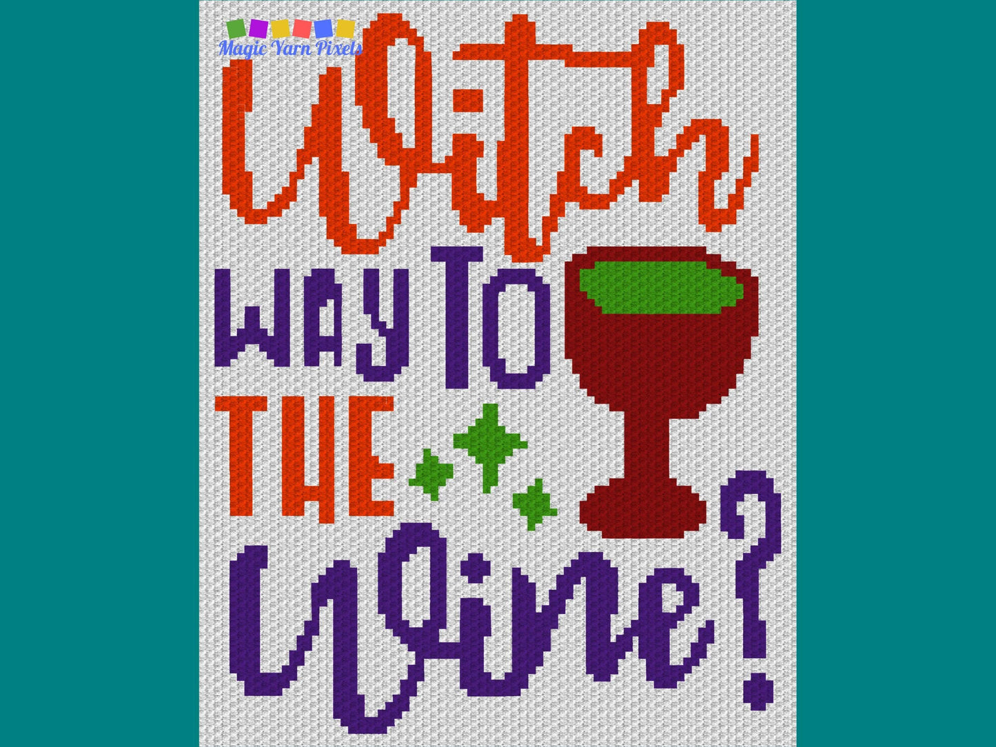 Witch Way To The Wine Graph and Pattern C2C & Tapestry Crochet - C2C Halloween Graphgan - Crochet Halloween Blanket - C2C Witch Blanket Gift