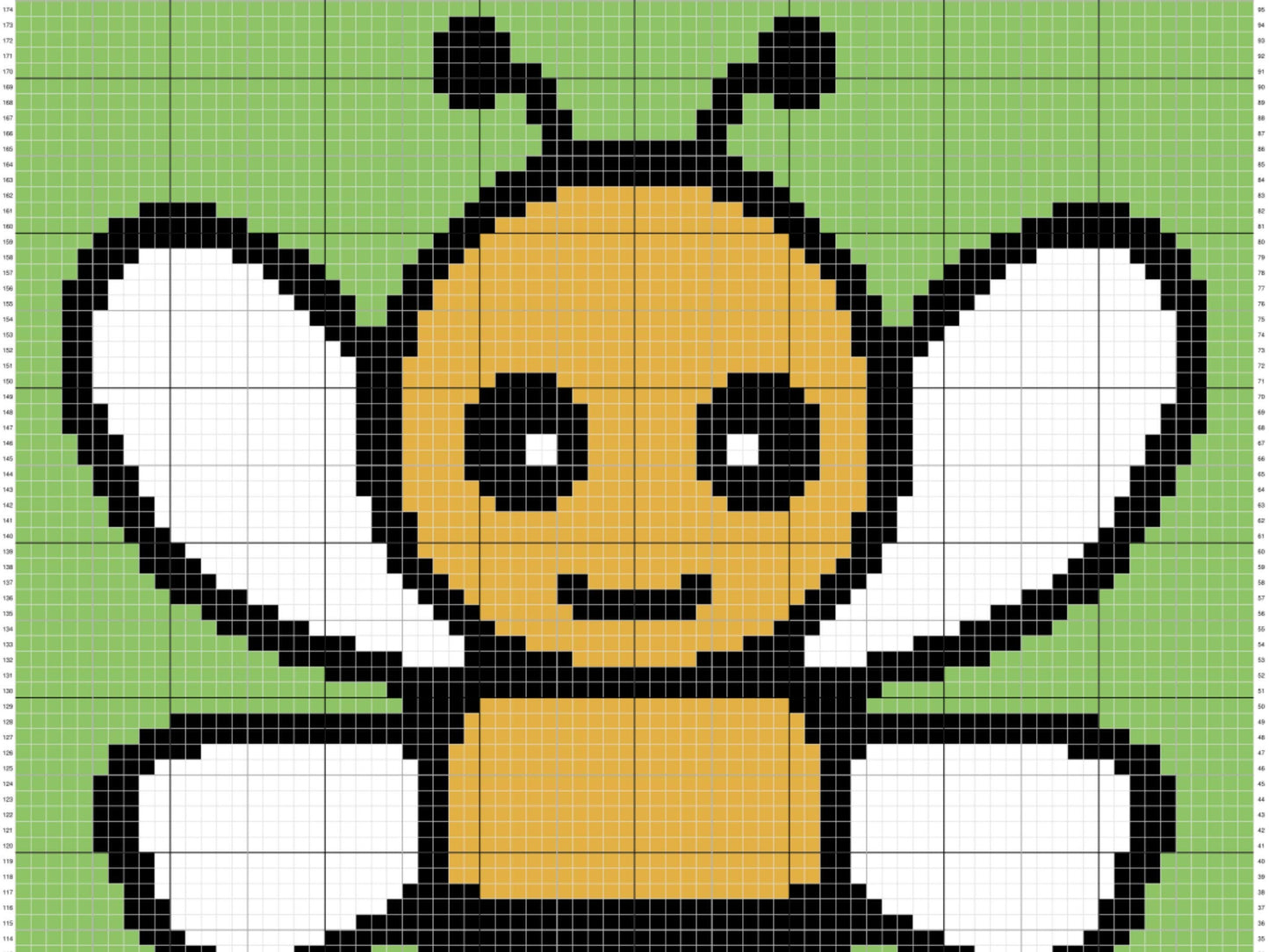 Summer Bee Graph and Pattern C2C & Tapestry Crochet- Bee Pattern C2C Graphgan Crochet Bee Blanket - Bee Crochet C2C Summer Blanket Gift Baby
