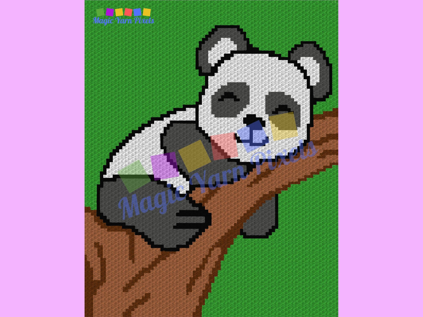Sleeping Panda Baby Graph and Pattern C2C & Tapestry Crochet - Panda C2C Graphgan - Crochet Panda Blanket - Panda Bear C2C Blanket Gift Baby