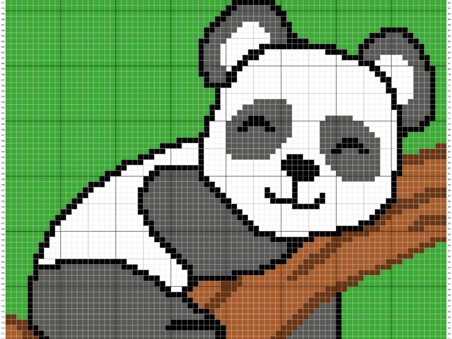Sleeping Panda Baby Graph and Pattern C2C & Tapestry Crochet - Panda C2C Graphgan - Crochet Panda Blanket - Panda Bear C2C Blanket Gift Baby