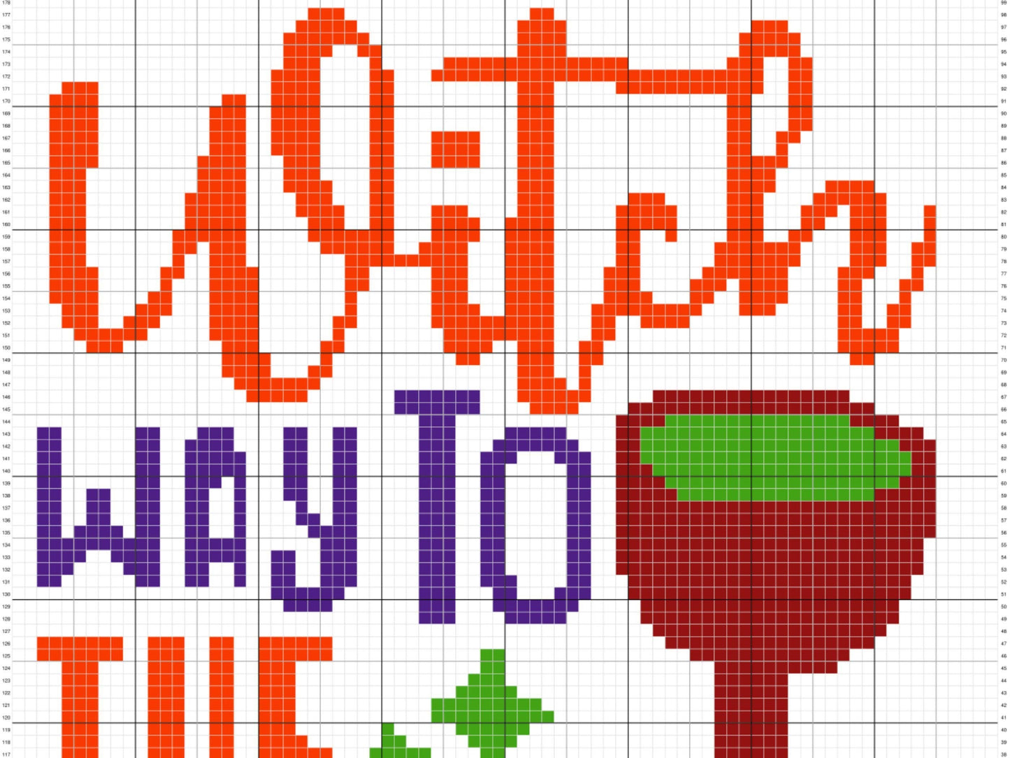 Witch Way To The Wine Graph and Pattern C2C & Tapestry Crochet - C2C Halloween Graphgan - Crochet Halloween Blanket - C2C Witch Blanket Gift