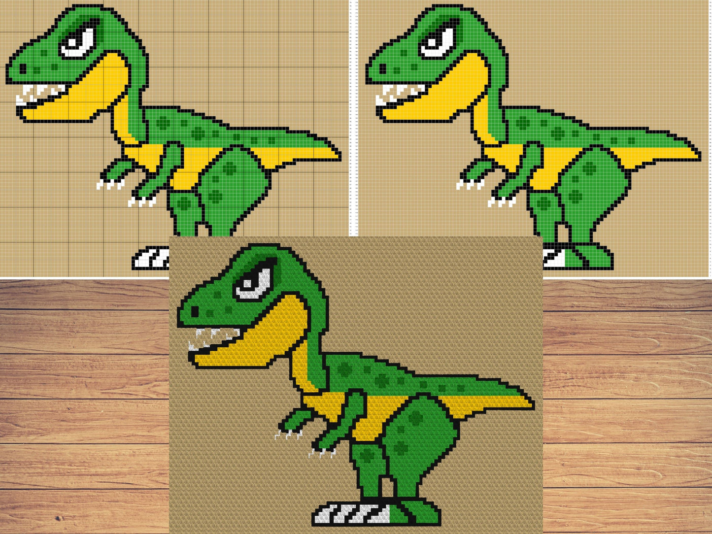 T-Rex Dinosaur Baby Graph and Pattern C2C & Tapestry Crochet - C2C Dinosaur Graphgan - Crochet Dinosaur Blanket - C2C Trex Blanket Gift Baby