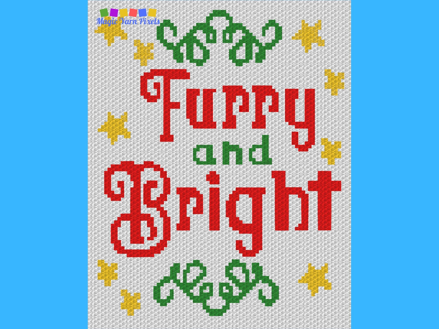 Furry And Bright Graph and Pattern C2C & Tapestry Crochet - Christmas Stars Graphgan Crochet Winter Blanket - Christmas Pet Gift C2C Blanket