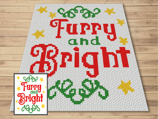 Furry And Bright Graph and Pattern C2C & Tapestry Crochet - Christmas Stars Graphgan Crochet Winter Blanket - Christmas Pet Gift C2C Blanket