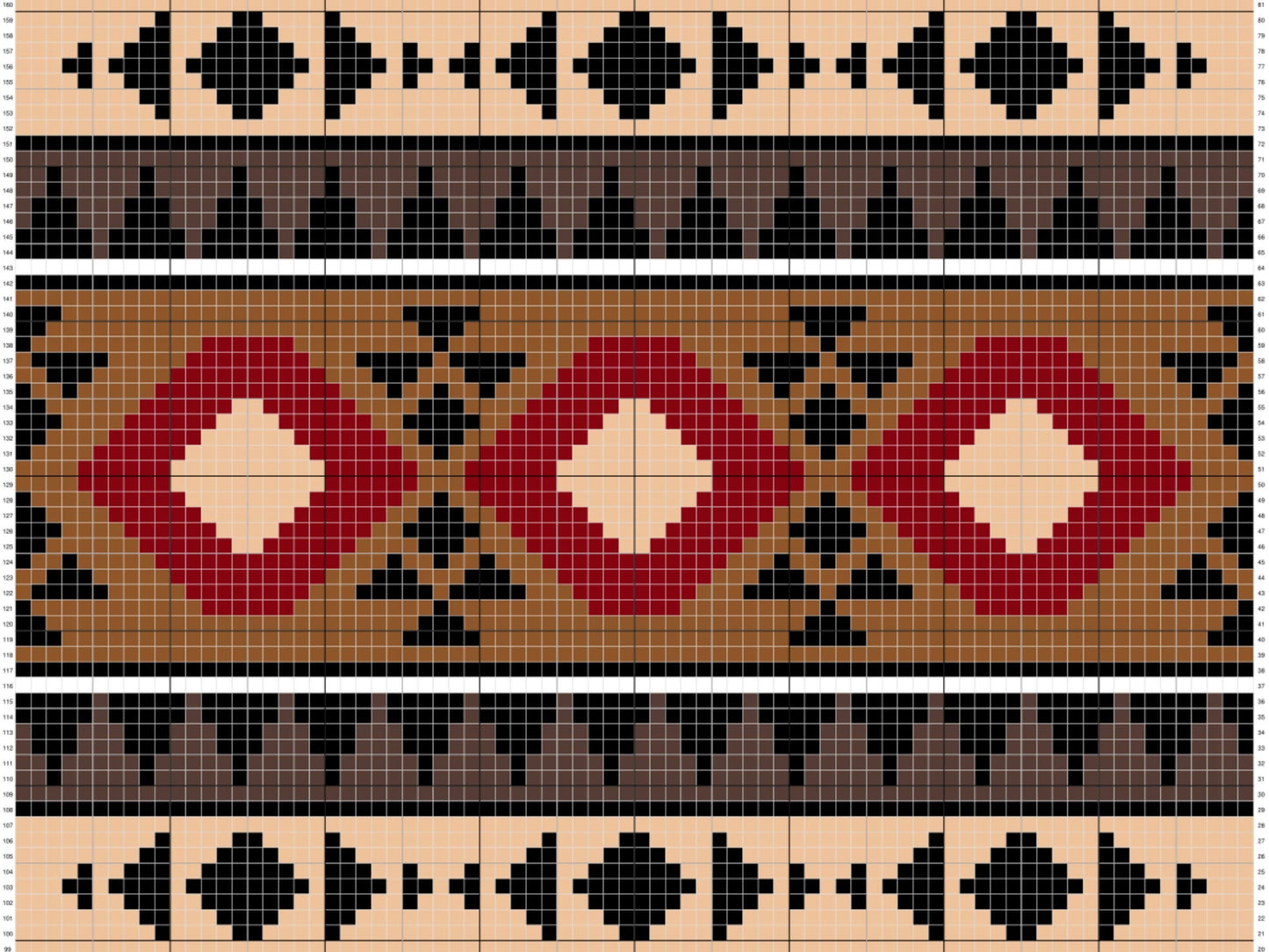 Aztec Tribal Pattern Graph and Pattern C2C & Tapestry Crochet - C2C Aztec Graphgan - Aztec Crochet Bohemian Blanket - C2C Boho Aztec Blanket