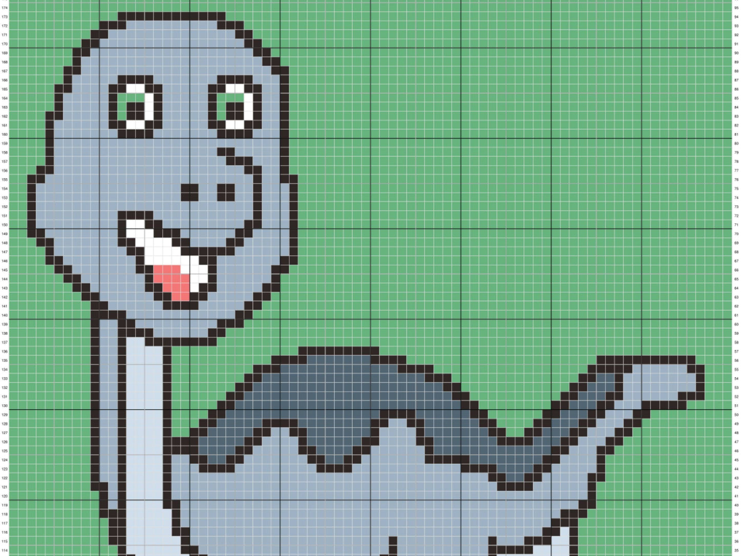 Happy Baby Dino Graph and Pattern C2C & Tapestry Crochet - C2C Baby Dinosaur Graphgan Crochet Dino Blanket - C2C Dinosaur Blanket Baby Gifts