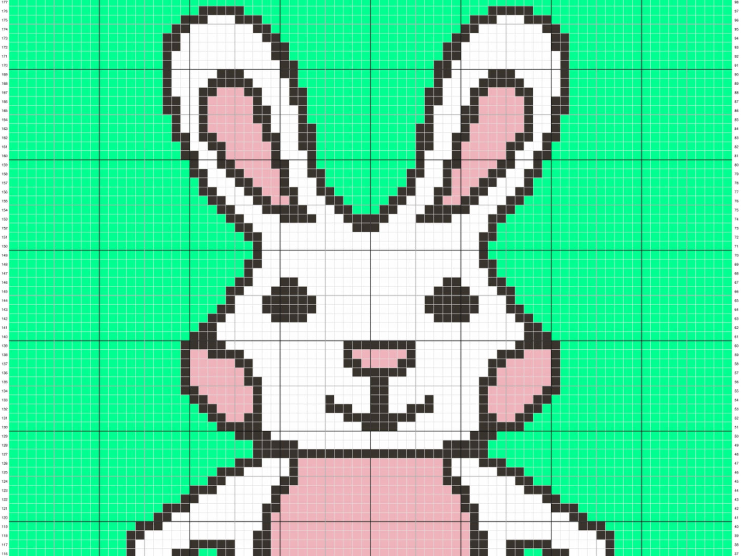 Spring Bunny Graph and Pattern C2C & Tapestry Crochet - Bunny Graphgan - Crochet Rabbit Easter Blanket - C2C Bunny Blanket Baby Shower Gifts