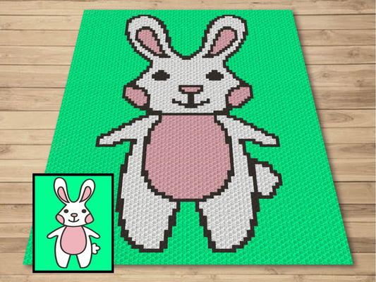 Spring Bunny Graph and Pattern C2C & Tapestry Crochet - Bunny Graphgan - Crochet Rabbit Easter Blanket - C2C Bunny Blanket Baby Shower Gifts