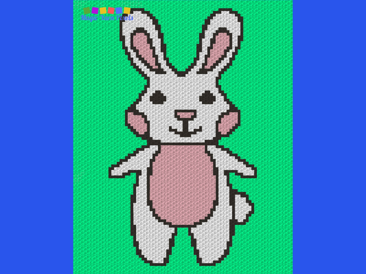 Spring Bunny Graph and Pattern C2C & Tapestry Crochet - Bunny Graphgan - Crochet Rabbit Easter Blanket - C2C Bunny Blanket Baby Shower Gifts