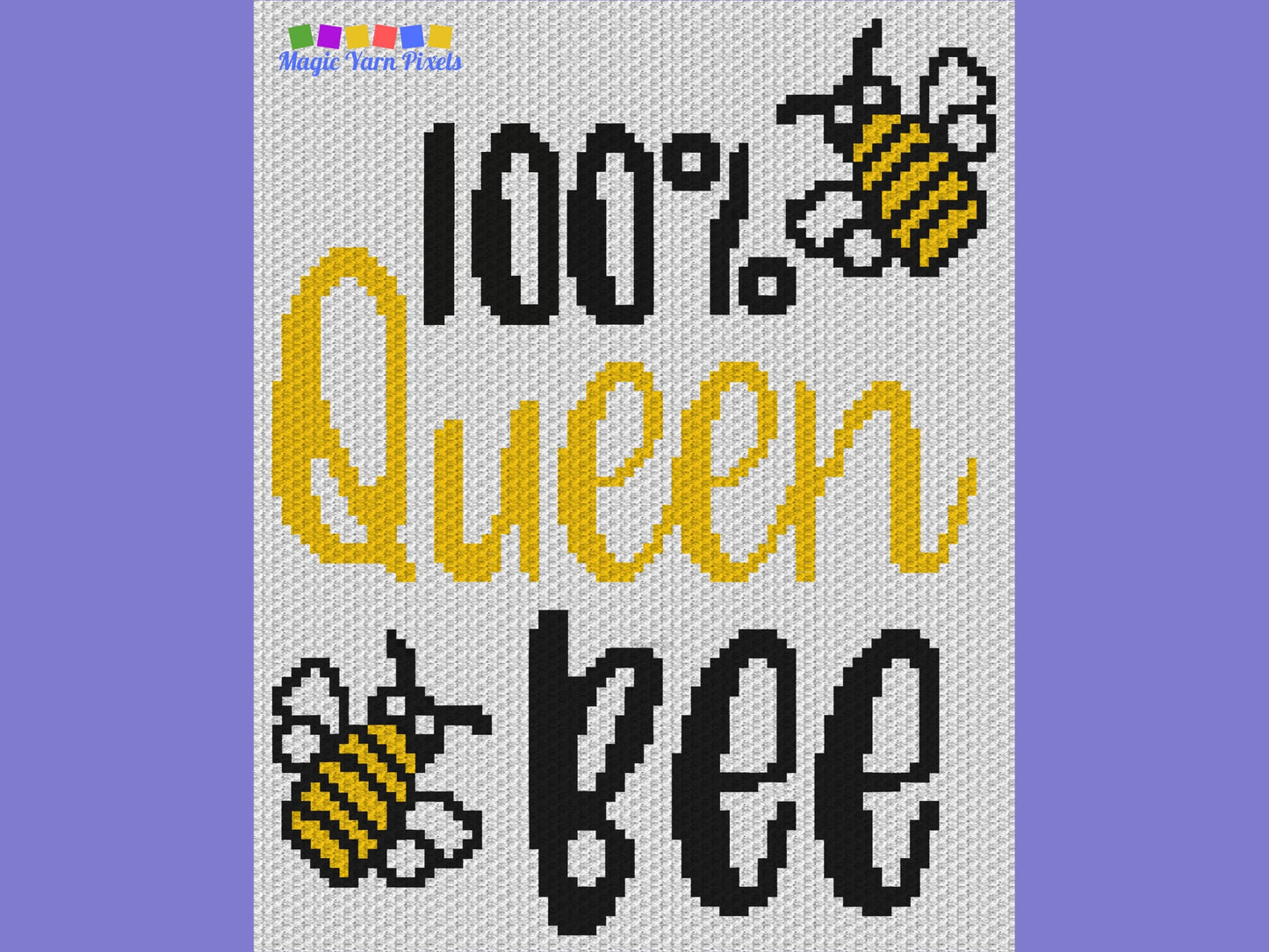 Queen Bee Graph and Pattern C2C & Tapestry Crochet - Crochet Bee Graphgan - Crochet Queen Bee Blankets - C2C Bee Crochet Blanket Gifts Ideas