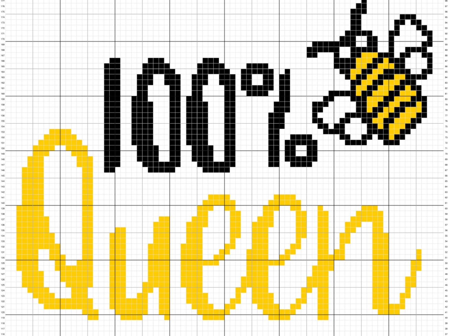 Queen Bee Graph and Pattern C2C & Tapestry Crochet - Crochet Bee Graphgan - Crochet Queen Bee Blankets - C2C Bee Crochet Blanket Gifts Ideas
