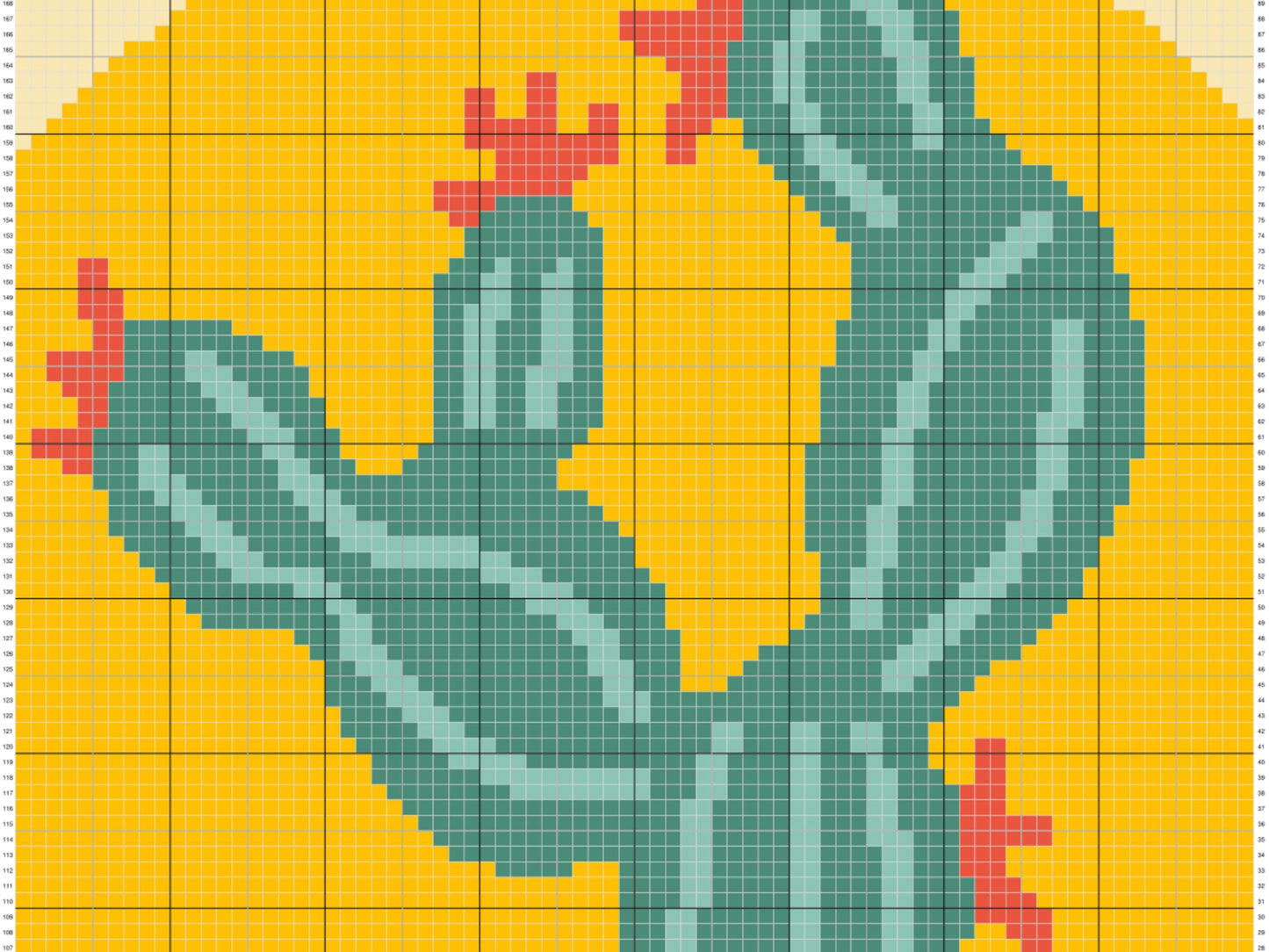 Cactus In The Sun Graph and Pattern C2C & Tapestry Crochet - C2C Cactus Graphgans - Crochet Cactus Blanket C2C Floral Baby Blankets Patterns