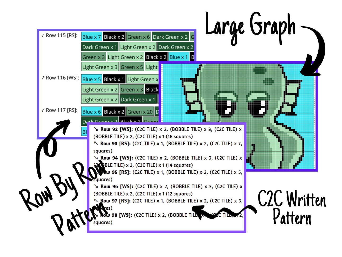 Octopus Kraken Graph + Written Pattern For C2C & Tapestry Crochet - Kraken C2C Graphgan - Crochet Kraken Blanket - Baby Blankets C2C Octopus