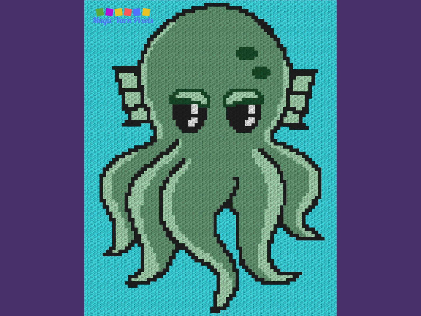 Octopus Kraken Graph + Written Pattern For C2C & Tapestry Crochet - Kraken C2C Graphgan - Crochet Kraken Blanket - Baby Blankets C2C Octopus