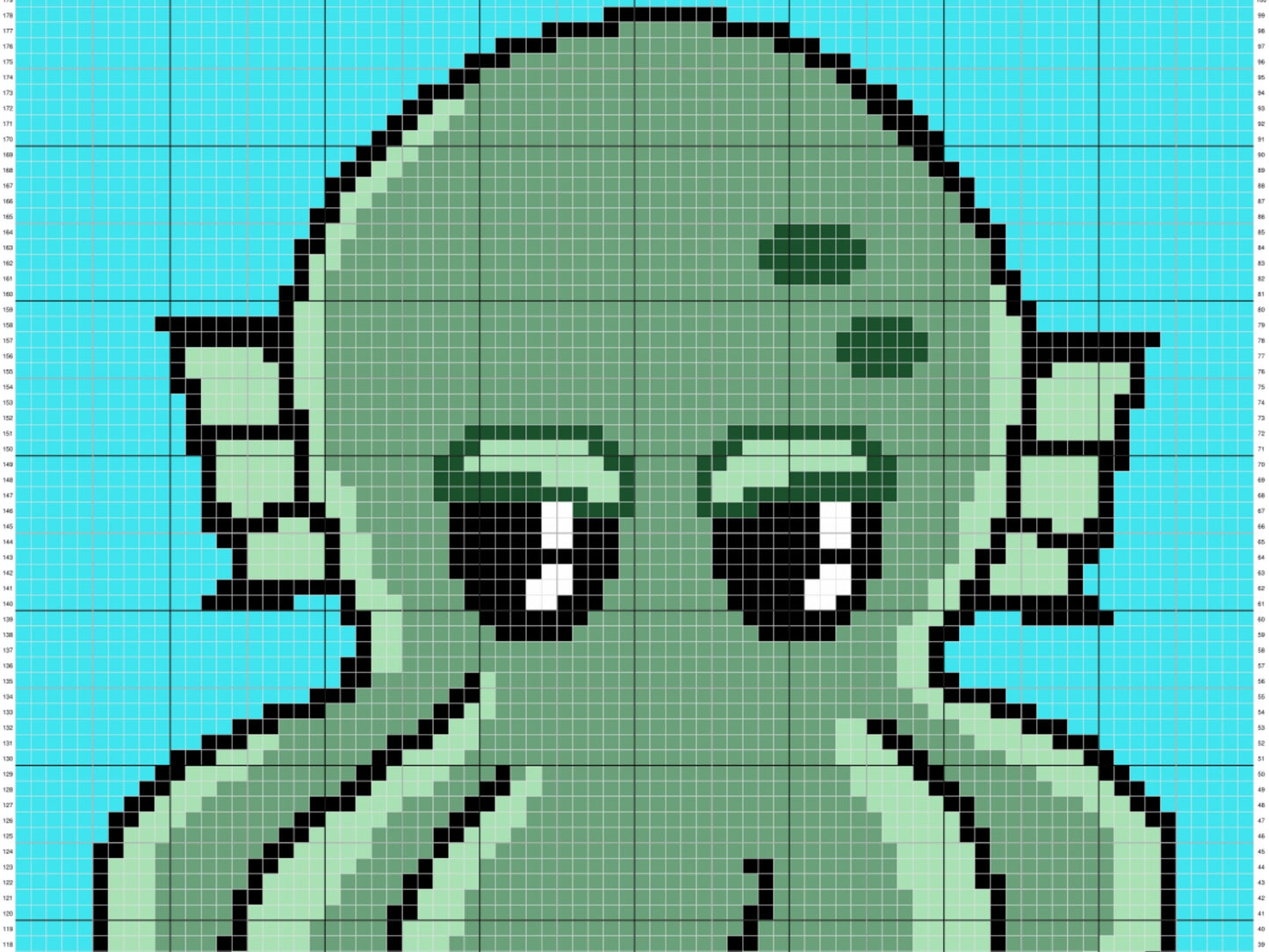 Octopus Kraken Graph + Written Pattern For C2C & Tapestry Crochet - Kraken C2C Graphgan - Crochet Kraken Blanket - Baby Blankets C2C Octopus