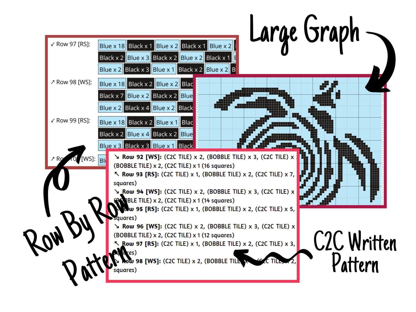Tribal Turtle Silhouette Graph and Pattern C2C & Tapestry Crochet - Turtle C2C Graphgans - Crochet Turtle Blankets - Crochet Sea Animals C2C
