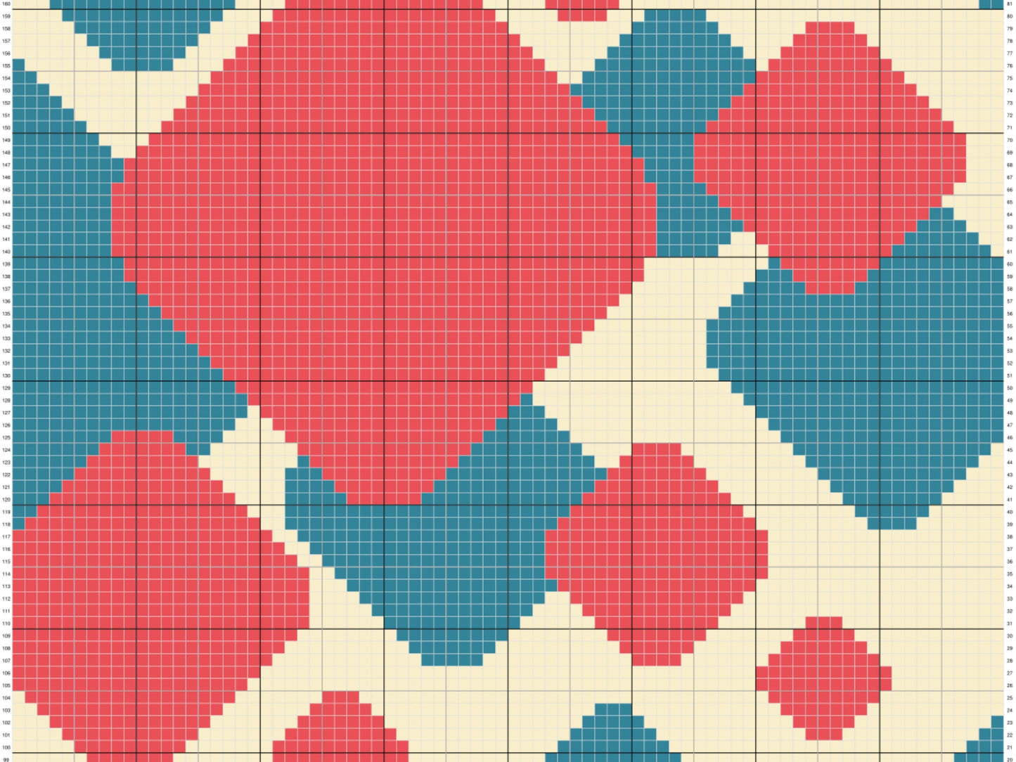 Retro Squares Print Graph and Pattern C2C & Tapestry Crochet - Nostalgia Pattern Graphgan C2C Retro Blanket - C2C Retro Square Blanket Gifts