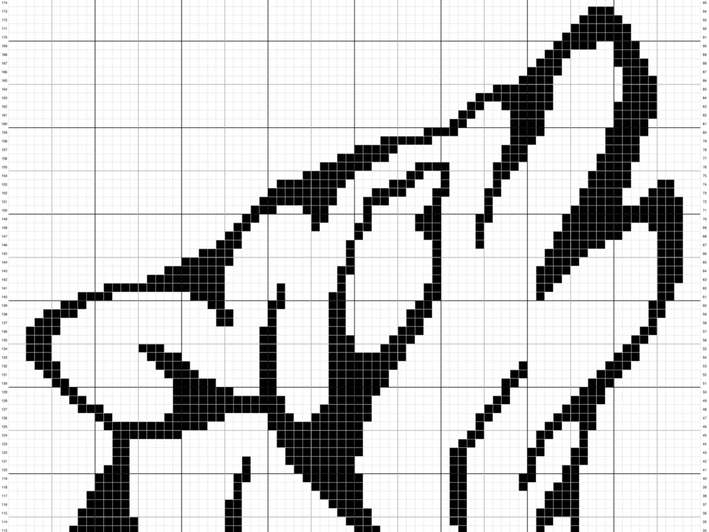 Howling Wolf Outline Graph and Pattern C2C & Tapestry Crochet - Wolf Face Graphgan - Crochet Wolf Blanket - Wolf Afghan C2C Crochet Blankets