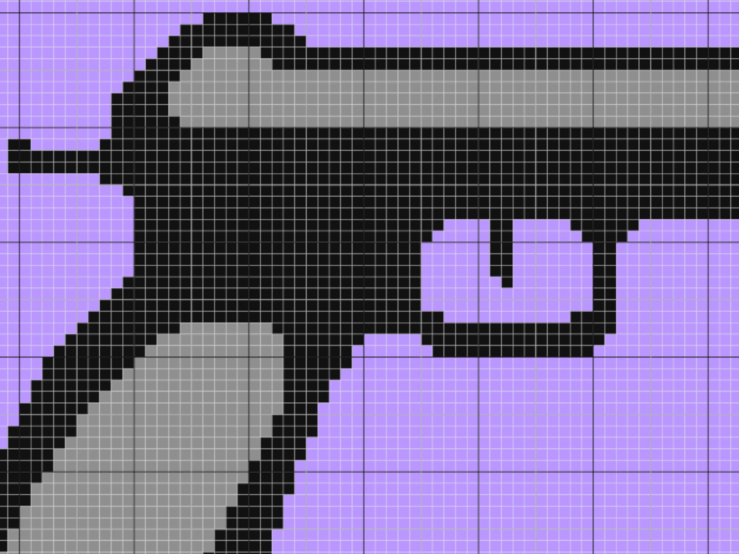 Pistol Graph and Pattern C2C & Tapestry Crochet - C2C Crochet Patterns C2C and Row By Row Color Block Patterns - Pistol C2C Crochet Designs