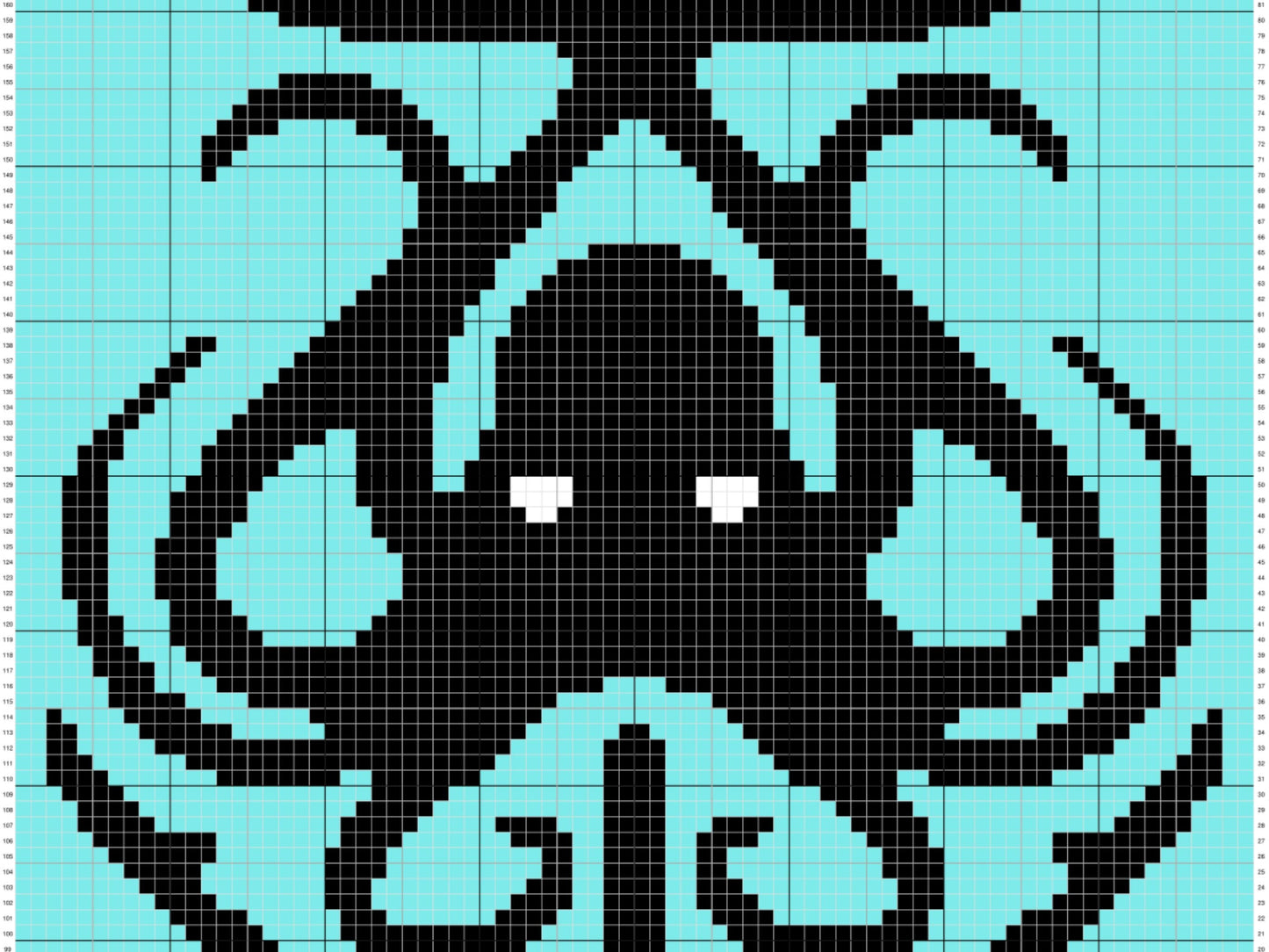 Octopus Anchor Silhouette Graph & Pattern C2C and Tapestry Crochet - Crochet Octopus Graphgan - Sea Lover Gift Crochet Blanket - C2C Octopus