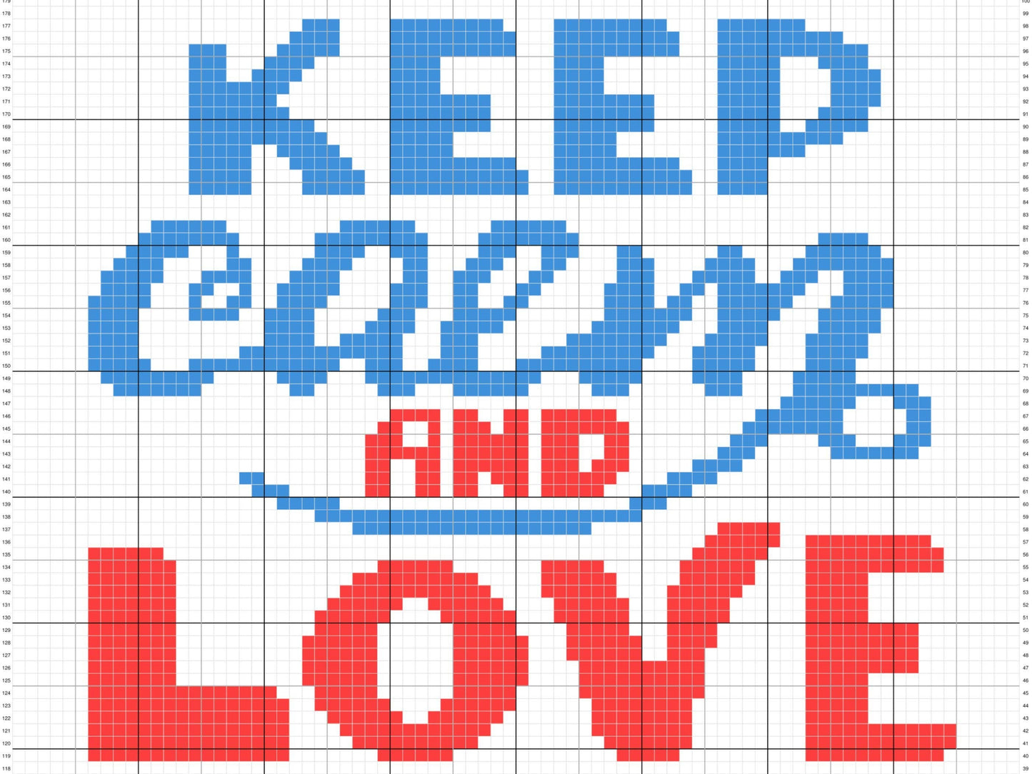 Keep Calm and Love Your Dog Graph Pattern C2C & Tapestry Crochet- Quote Graphgan - Dog Crochet Blanket- Dog Lovers Gifts C2C Message Blanket