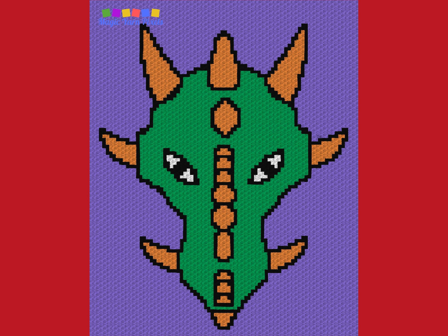 Medieval Dragon Graph + Written Pattern For C2C Tapestry Crochet - Medieval C2C Crochet Pattern - Crochet Dragon Blanket - Chinese Blankets