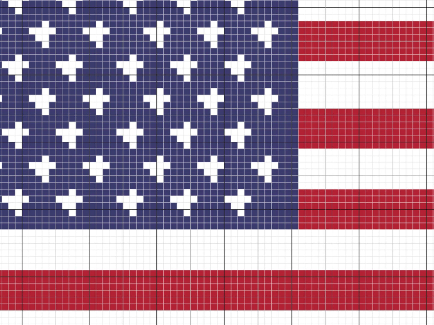 USA Flag Graph + Written Pattern For C2C Tapestry Crochet - Patriotic C2C Crochet Pattern - USA Crochet 4th of July Blankets - Flag Blankets