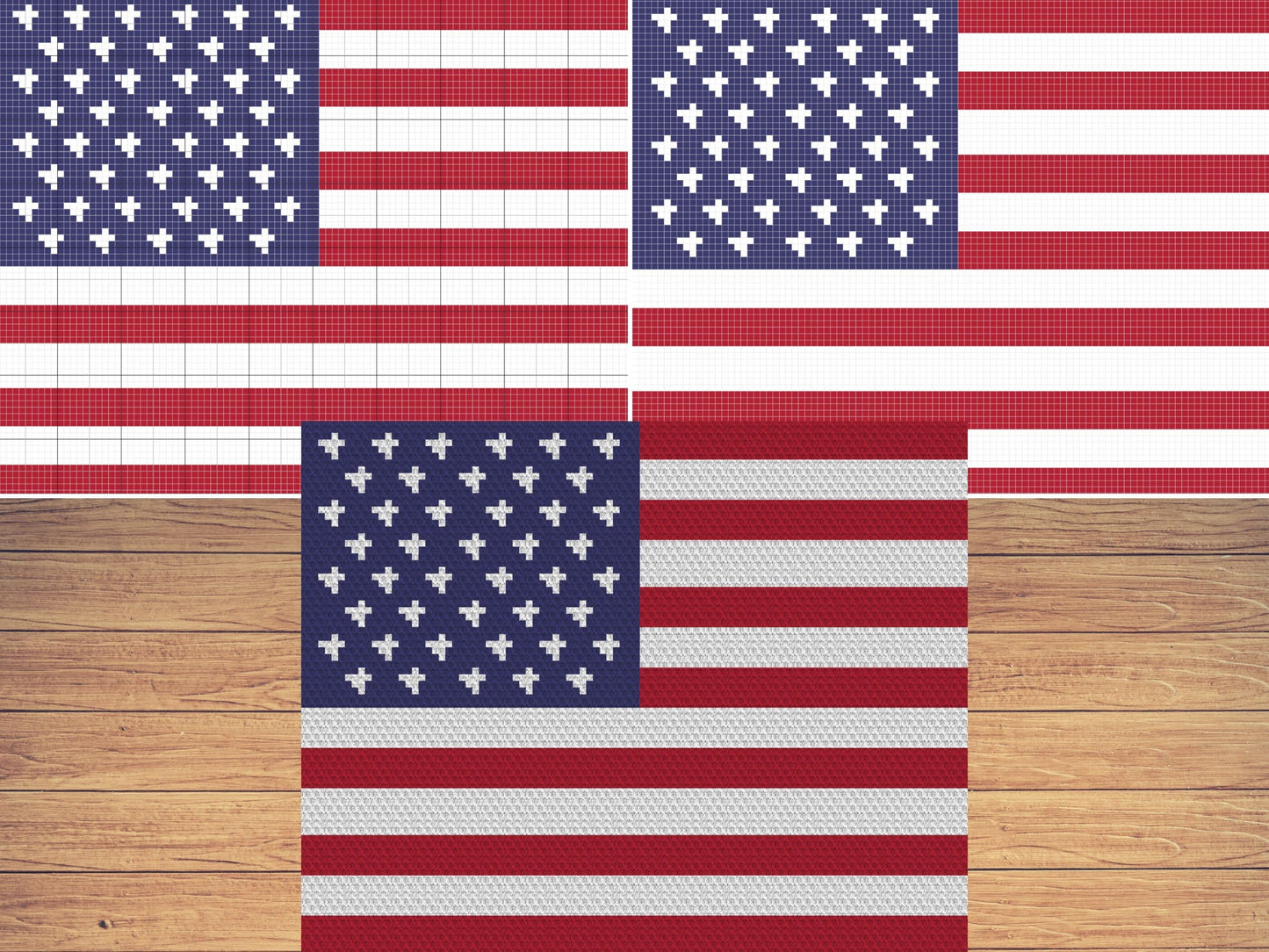 USA Flag Graph + Written Pattern For C2C Tapestry Crochet - Patriotic C2C Crochet Pattern - USA Crochet 4th of July Blankets - Flag Blankets