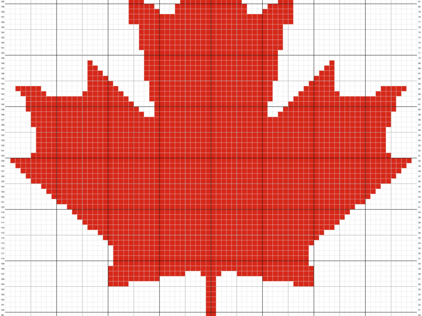 Canada Maple Flag Graph + Written Pattern For C2C & Tapestry Crochet - Canada C2C Crochet Patterns - Canada Crochet Blankets - Flag Blankets