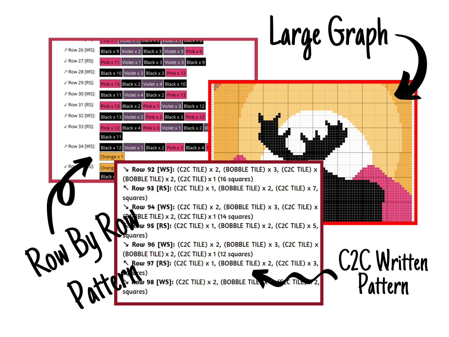 Moose Silhouette In Sunset Graph & Pattern C2C Tapestry Crochet Moose Blanket Graphgans - Mountain Moose Crochet Blankets C2C Moose Patterns