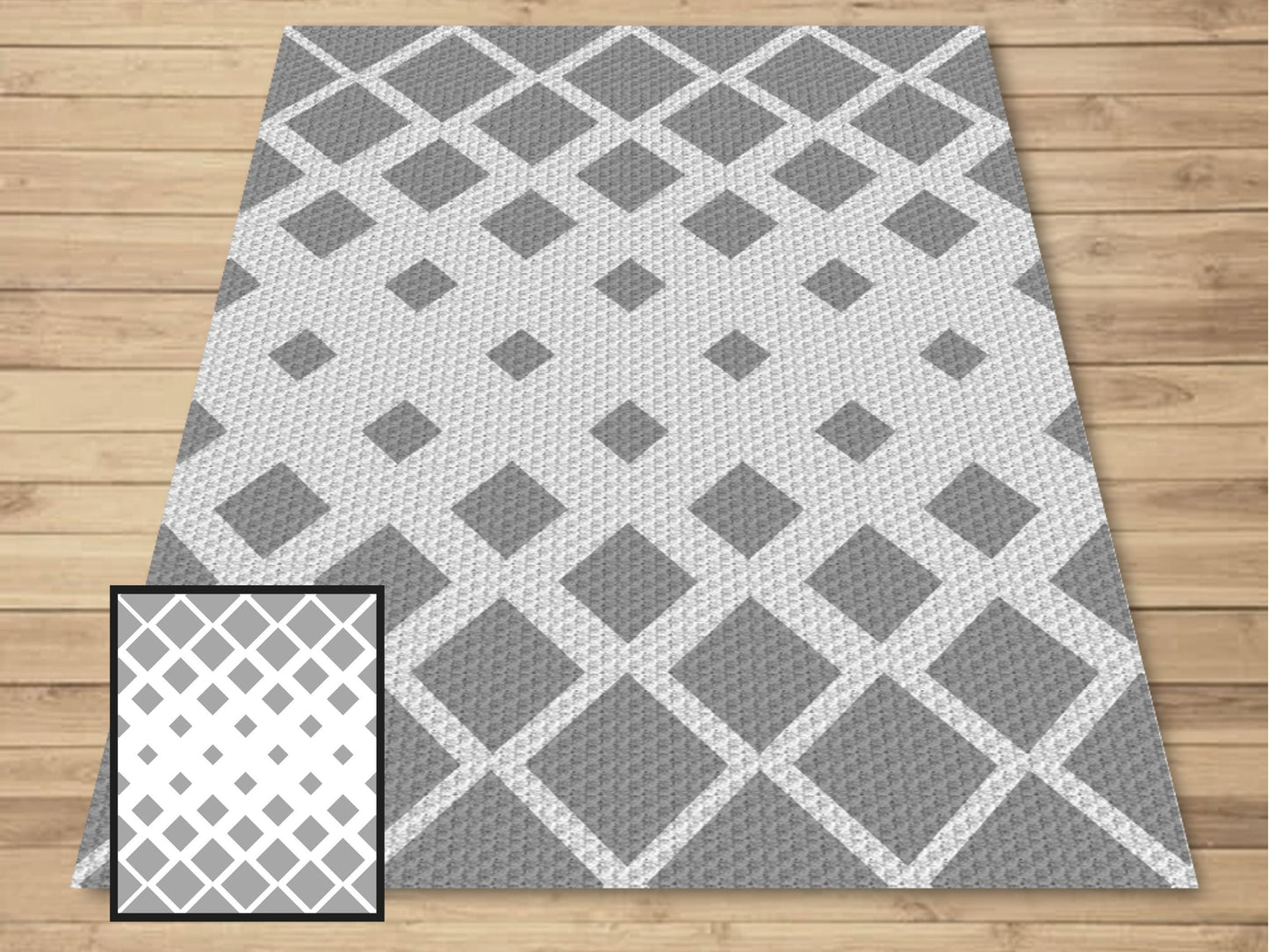 Fading Diamonds Print Graph and Pattern C2C & Tapestry Crochet - Diamonds Pattern Graphgan - C2C Diamond Blanket - C2C Diamond Blanket Gifts