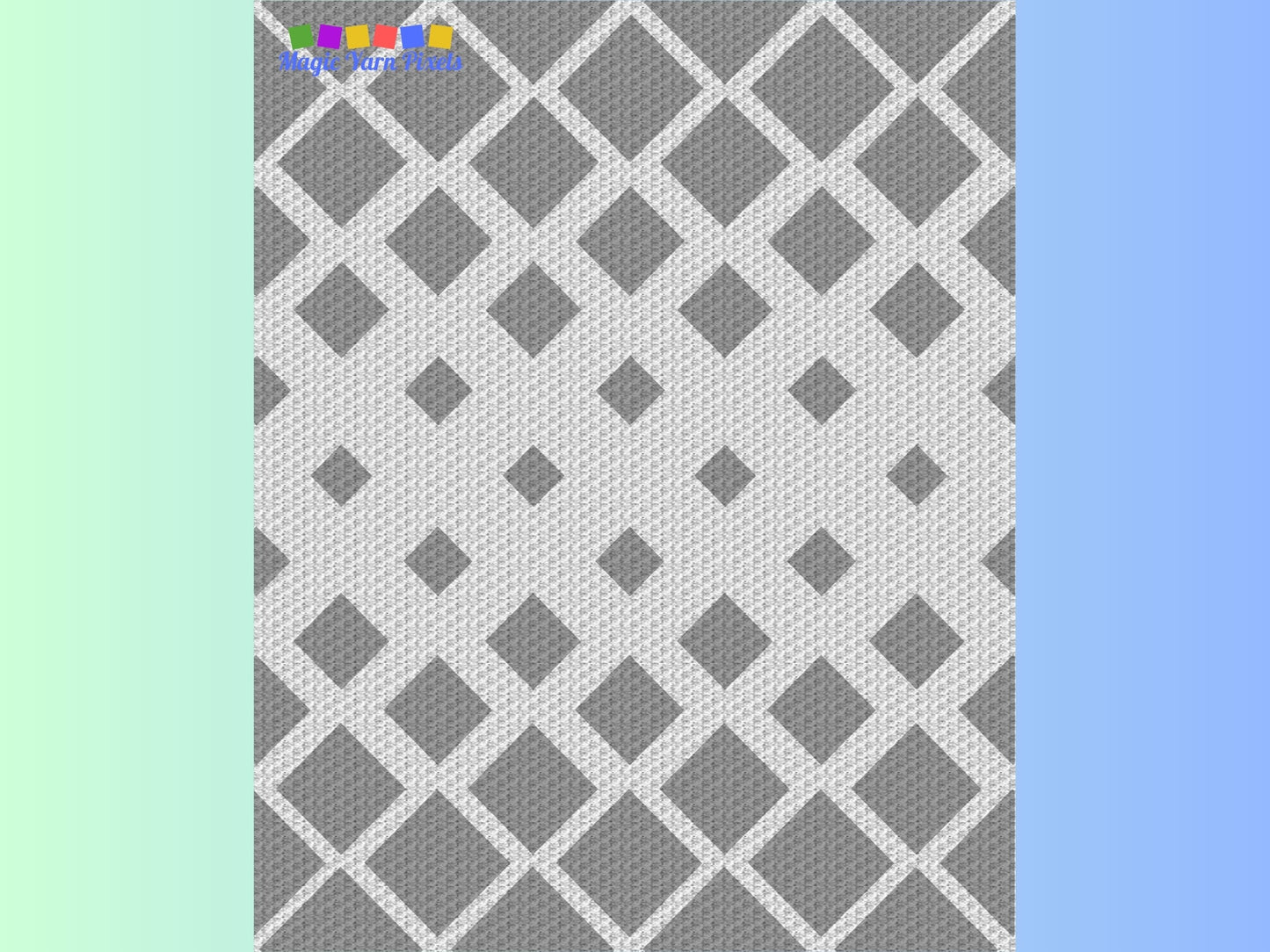 Fading Diamonds Print Graph and Pattern C2C & Tapestry Crochet - Diamonds Pattern Graphgan - C2C Diamond Blanket - C2C Diamond Blanket Gifts