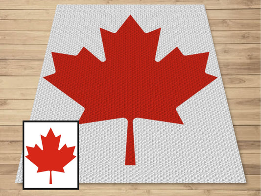Canada Maple Flag Graph + Written Pattern For C2C & Tapestry Crochet - Canada C2C Crochet Patterns - Canada Crochet Blankets - Flag Blankets