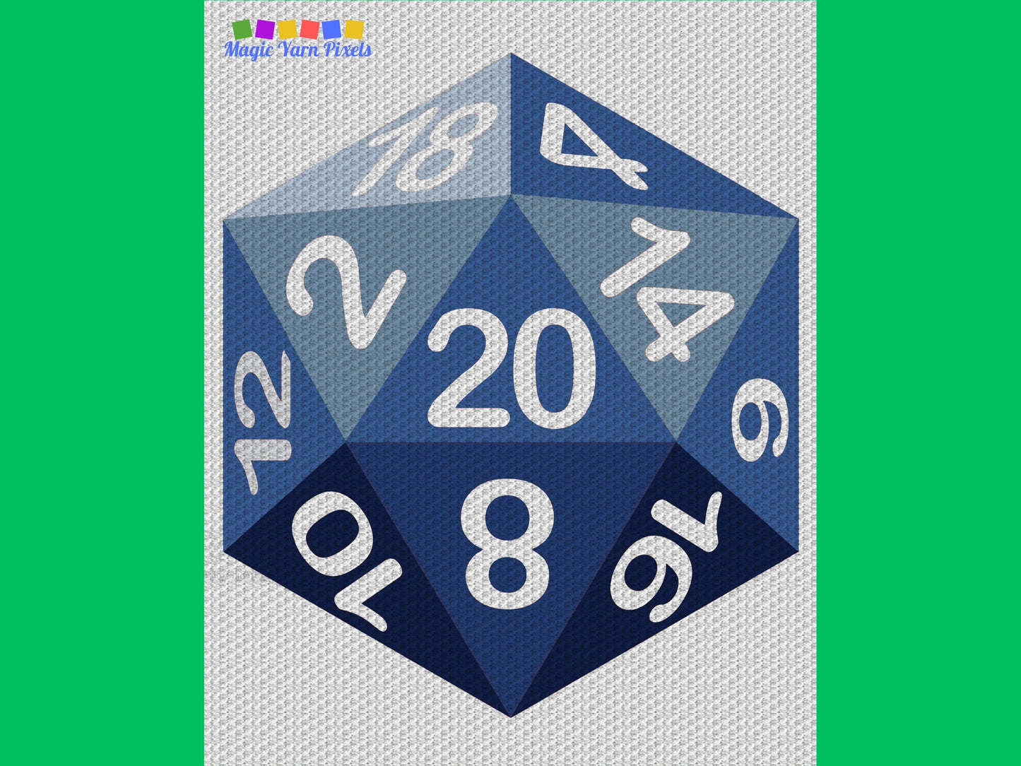 D&D D20 Dice Graph + Pattern C2C And Tapestry Crochet - 20 sided Die D20 Crochet Afghan Patterns C2C Fantasy Gaming Dice C2C Baby Blankets