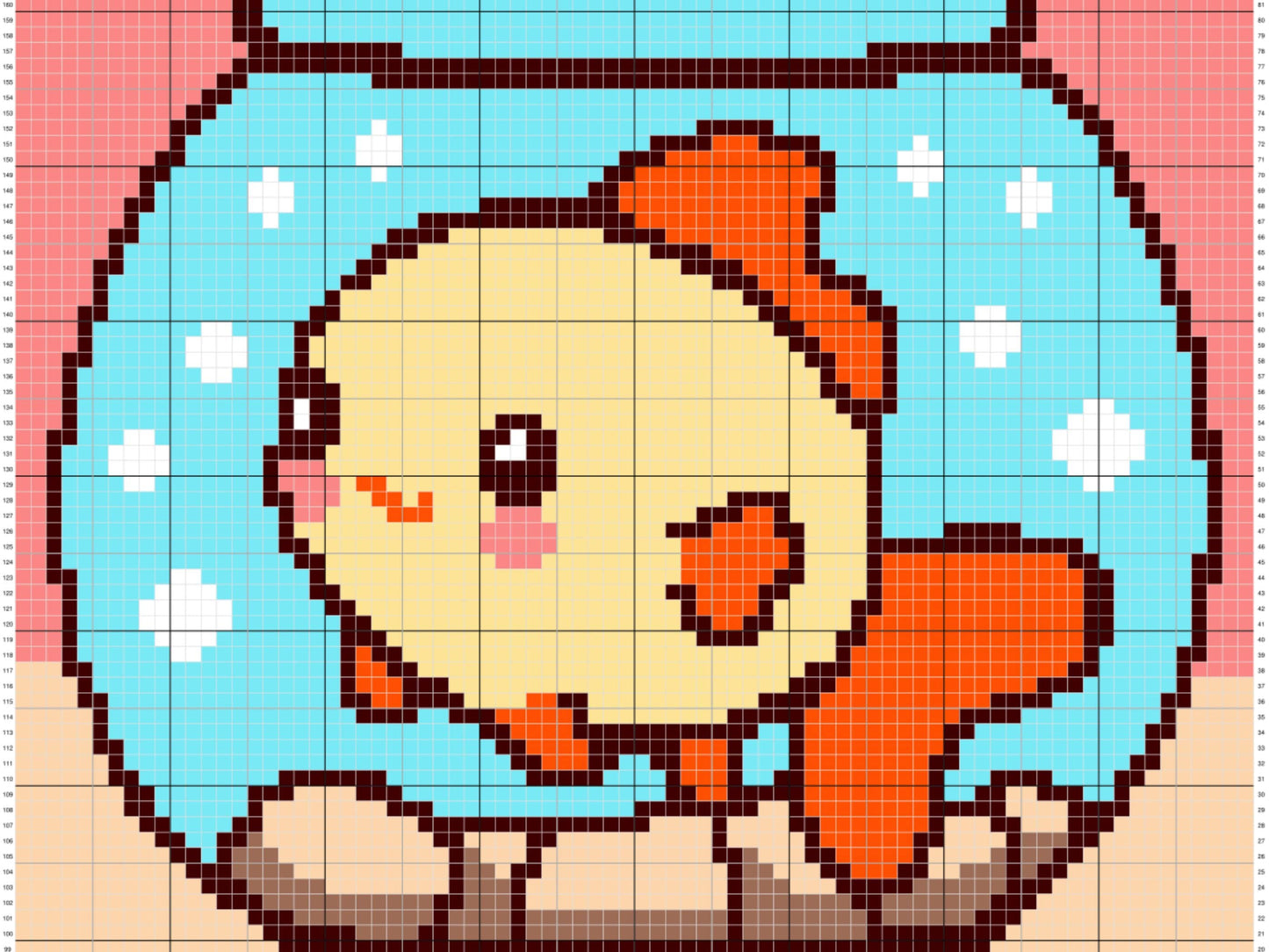 Goldfish In Bowl Graph & Pattern C2C + Tapestry Crochet - Fish Graphgan Crochet Fish Blanket Ocean Theme Nursery C2C Blankets C2C Crochet