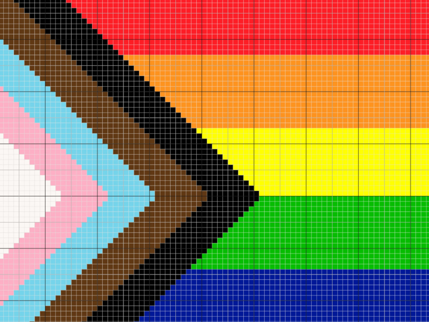 LGBTQ+ Pride Flag Graph + Written Pattern For C2C & Tapestry Crochet - LGBT C2C Crochet Pattern - Pride Month Crochet Blankets LGBT Patterns