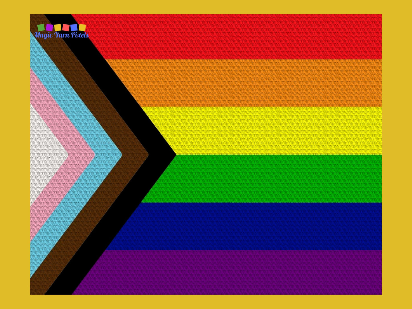 LGBTQ+ Pride Flag Graph + Written Pattern For C2C & Tapestry Crochet - LGBT C2C Crochet Pattern - Pride Month Crochet Blankets LGBT Patterns